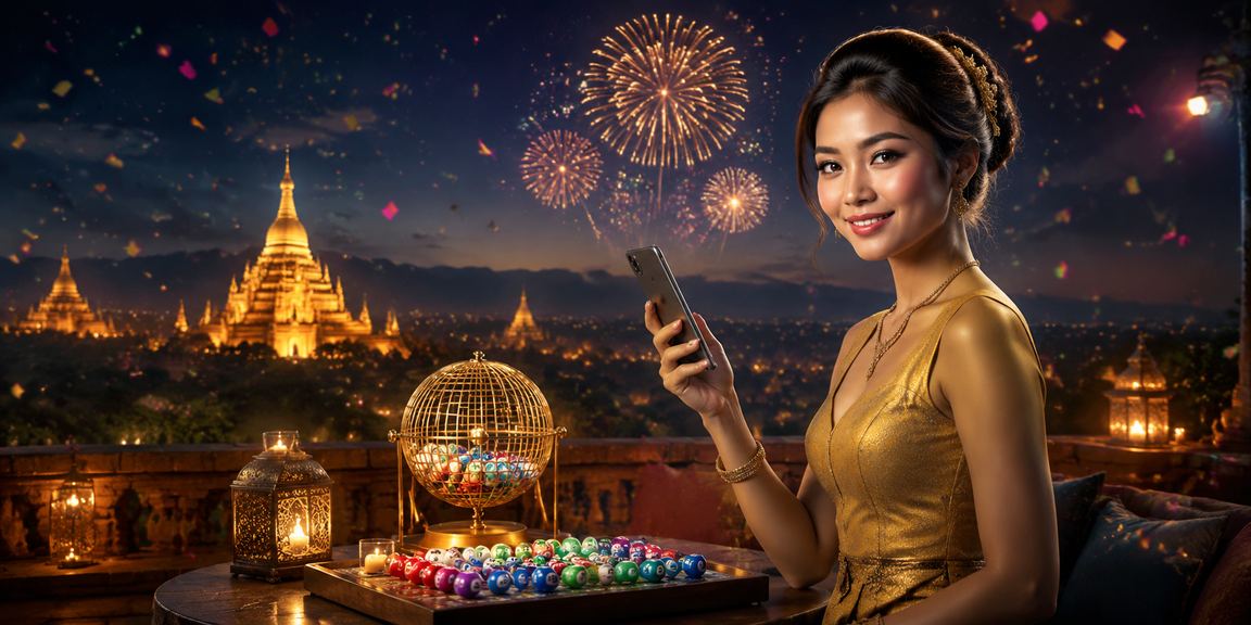 မြန်မာ ၂လုံး၃လုံးထီ ကစားနေသည့် gaming user တစ်ဦး